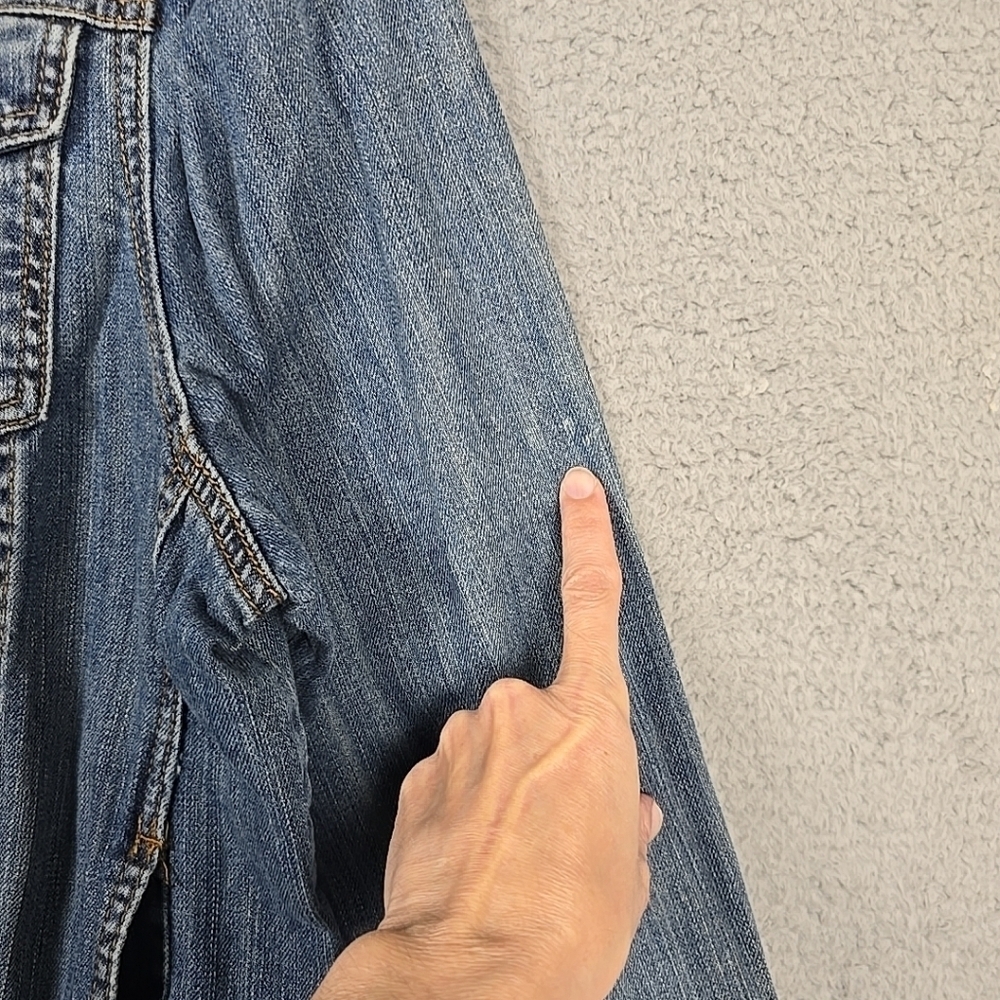 Seven 7 Jean Denim Jacket Blue Button Front Size 2XL - Picture 5 of 13